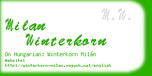 milan winterkorn business card